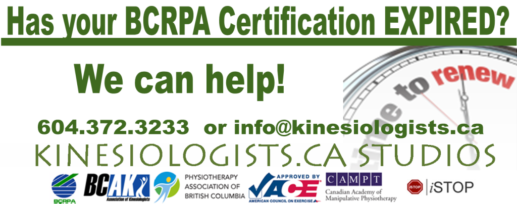 expired BCRPA certification